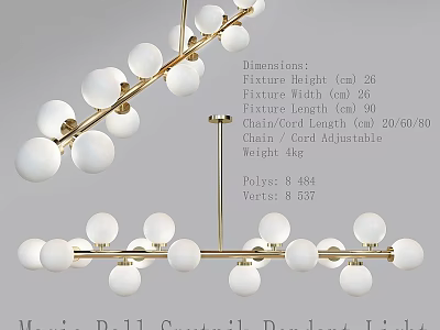 Maria Ball Cluster Polys Pendant Light With Adjustable Chain Cord 3d model