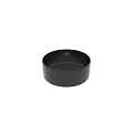 Black Ribbed Vessel Sink With Glossy Surface And Modern Design For Bathroom