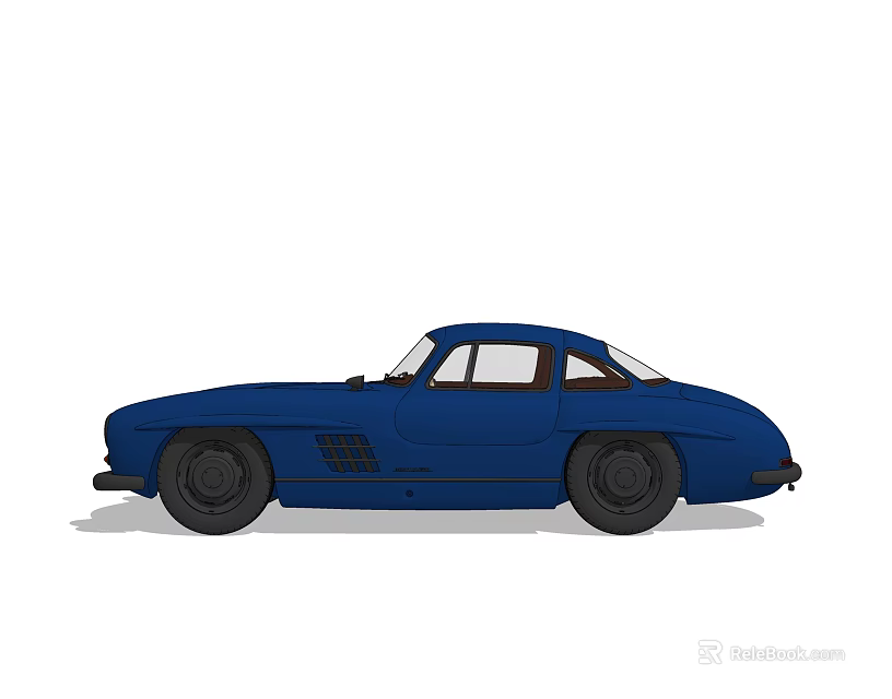 Vintage Blue Classic Sports Car With Sleek Design And Retro Styling 3d model 