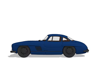 Vintage Blue Classic Sports Car With Sleek Design And Retro Styling 3d model