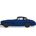 Vintage Blue Classic Sports Car With Sleek Design And Retro Styling