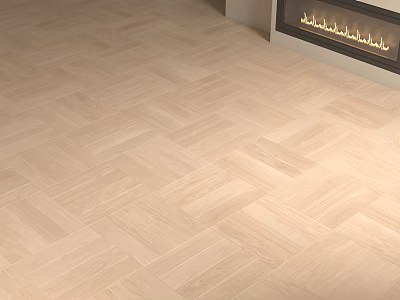 Light Toned Herringbone Wooden Flooring In Living Room With Fireplace Interior 3d model
