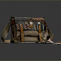 Vintage Style Fabric Crossbody Bag With Colorful Geometric Patterns Leather Accents And Flap Design