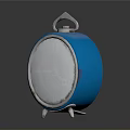 Round Alarm Clock With Reflective Face Showing Building And Plaza 3d model