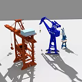 Commercial Industrial Lifting Equipment Including Orange Gantry And Blue Jib Crane Models