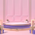 E-commerce Booth C4D Scene E-commerce Activity Cream Wind Product Background Poster E-commerce Background Display Stand Stereoscopic Display Line 3d model