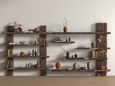 Silent Storage Rack Silent Wind Decorative Rack Storage Rack 3d model