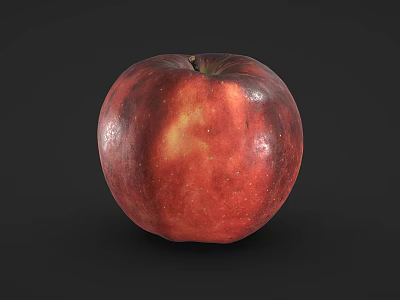Fresh Ripe Red Apple Isolated On Dark Background With Natural Texture 3d model