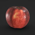 Fresh Ripe Red Apple Isolated On Dark Background With Natural Texture