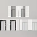 Modern Elevator Interior Design With Marble Panels And White Double Doors In Building Lobby 3d model