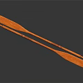 Pair of Wooden Oars as Rowing Sports Equipment on Black Background with Reflection