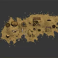 Luxurious Gold Jewelry Collection With Open Wooden Chest Golden Jars And Coins