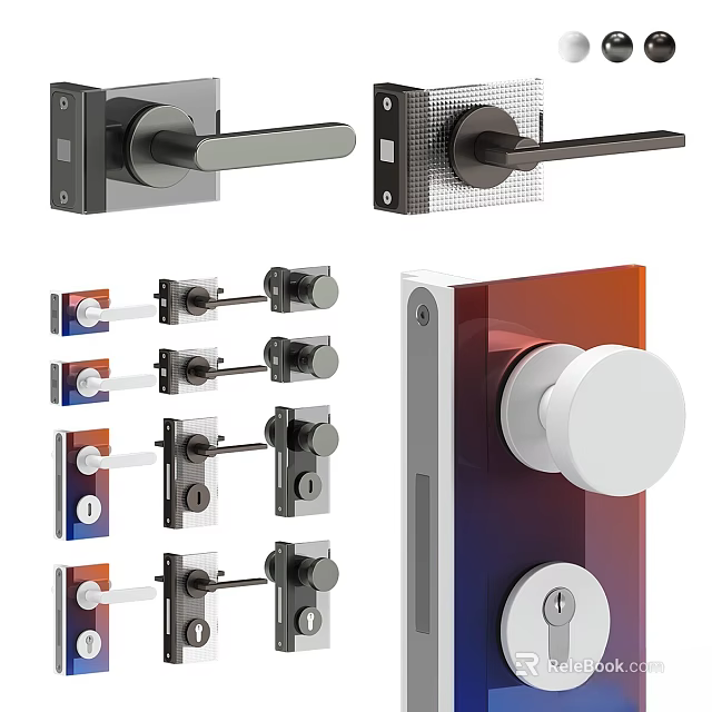 Modern Door Handles And Locks With Various Stylish Designs For Home Use 3d model 