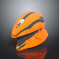 Tactical Weapon Helmet In Orange With Black Stripes And Modern Protective Design Features