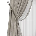 Elegant Beige Curtains With Lace Trim Double Layer Design And Color Options