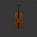 Classical Wooden Cello with Acoustic Design and Black Strings on Gray Background 3d model