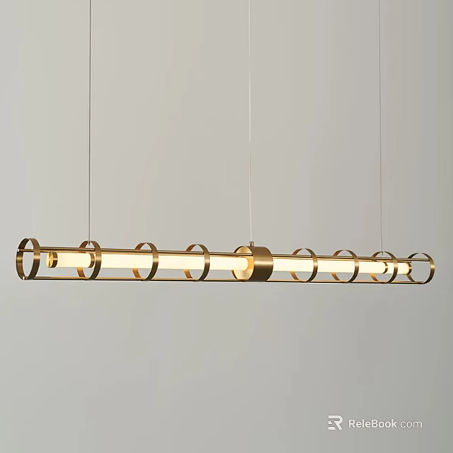 Modern Gold Circular Ring Chandelier With Sleek Hanging Design For Contemporary Spaces 3d model 