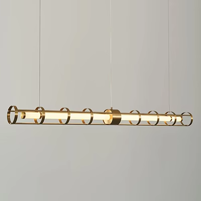 Modern Gold Circular Ring Chandelier With Sleek Hanging Design For Contemporary Spaces 3d model