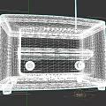 Vintage Radio Speaker With Wooden Case Knobs And Time Display Screen