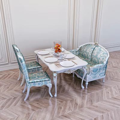 European Dining Table and Chair Combination Table and Chair 3d model
