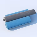 Blue And Gray Rolled Mats With Soft Material For Home Daily Use 3d model