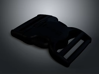 Black Plastic Buckle For Outdoor Gear With Adjustable Straps And Secure Fastening 3d model