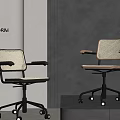 Modern Sleek Office Chair With Mesh Back Armrests And Metal Rolling Wheels