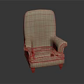Beige Upholstered Armchair with Comfortable Armrests and Sturdy Wooden Legs for Living Room Decor