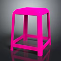 Modern Pink Stool With Sleek Frame And Sturdy Minimalist Design