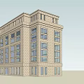 Multi Story Brick Building Exterior Design With Numerous Windows And Modern Structure 3d model