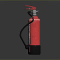 Red Fire Extinguisher With Cylindrical Body Black Base And Metal Handle