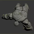 Detailed Stone Giant Character Creature 3D Model With Rocky Texture And Bulky Limbs
