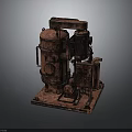 Rusty Industrial Mechanical Equipment With Complex Structure Motor And Base