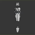 Futuristic White Fashion Outfit With Silver Shoulder Design Blue Waist Accents And Matching Boots