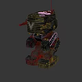 Worn Combat Mechanical Robot With Antenna Cannons And Leg Structure