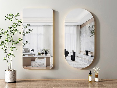 mirror bathroom mirror full-length mirror makeup mirror vanity mirror 3d model