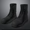 Black High Top Lace Up Boots For Daily Wear And Comfortable Use