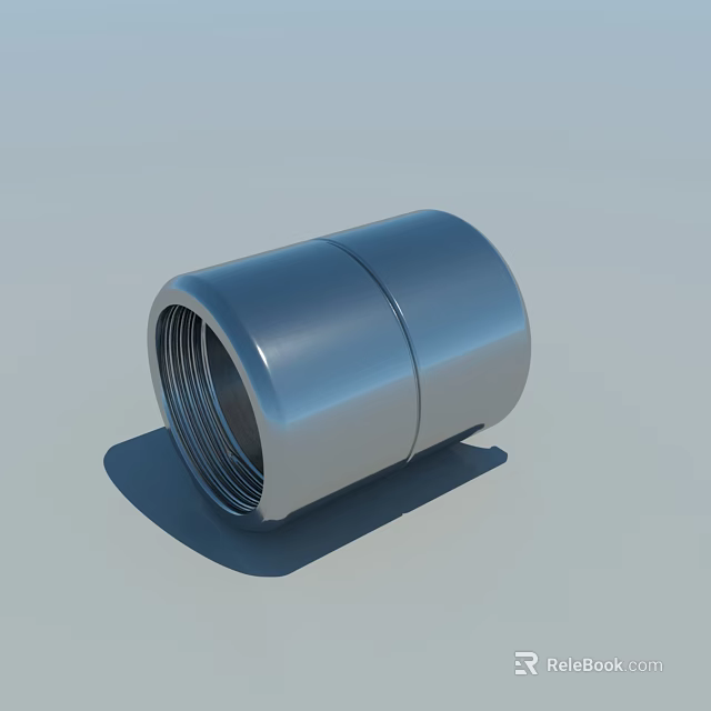 Industrial Metal Cylindrical Sleeve Structure With Threaded End And Smooth Surface 3d model 