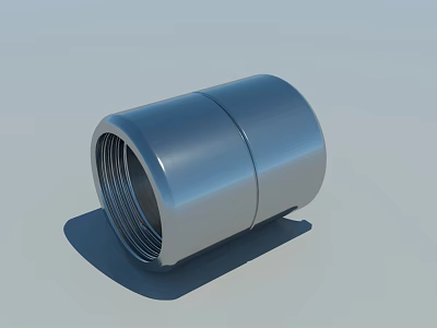 Industrial Metal Cylindrical Sleeve Structure With Threaded End And Smooth Surface 3d model