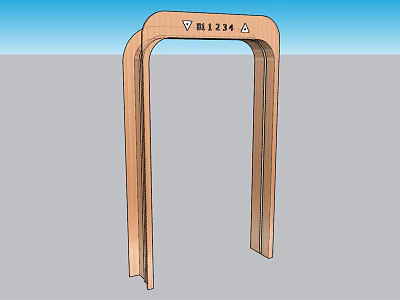 Wooden Security Gate Design With V1123A Model And Modern Structure 3d model