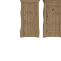 Vintage Wooden Hinged Doors With Rivet Details Horizontal Strips And Door Knocker