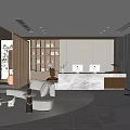 Modern Front Desk Hotel Front Desk Space 3d model