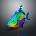 Vibrant Colorful Tropical Fish With Iridescent Scales And Unique Fins Design