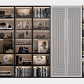 Modern Bookcase With Open Shelves Books Decorative Items Closed Side Compartments And Layered Design