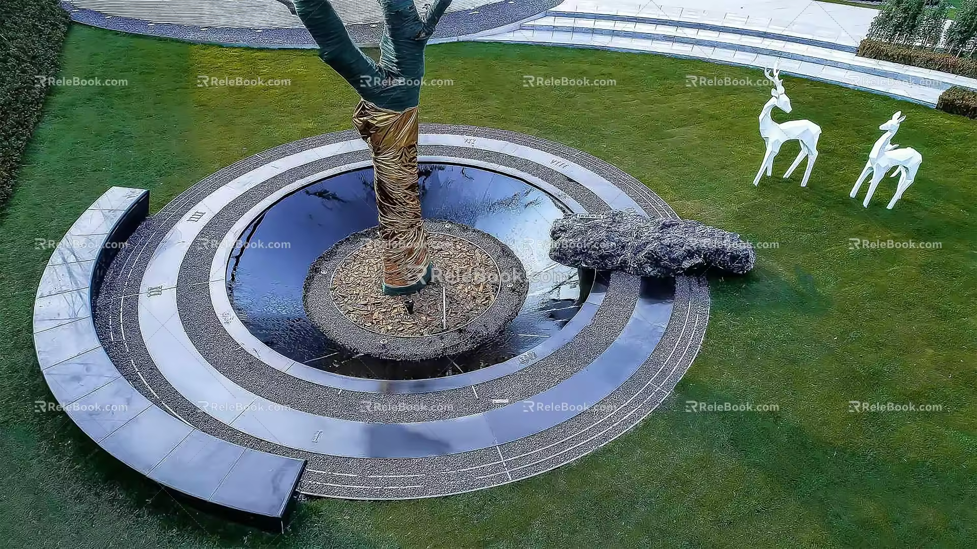 Modern Tree Pool Outdoor Round Landscape Tree Pool 3d model