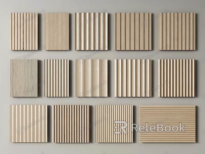 Wall board Grille board Wood veneer Decorative board Wall board Background board model