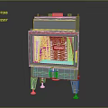 Industrial Gray Furnace With Transparent Observation Window Support Legs And White Foot Pads