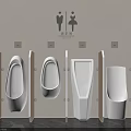 Modern Wall Mounted Urinals In Various Styles With Dividers For Public Restroom