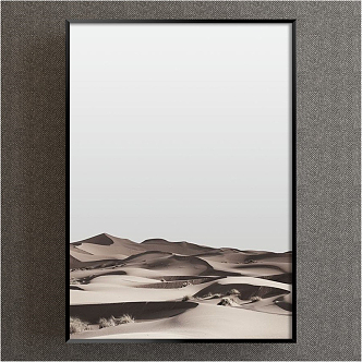 Modern landscape painting simple black and white study desert decorative painting 3d model