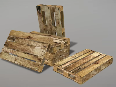 Industrial Equipment Wooden Pallets Heavy Duty Stackable For Storage And Logistics Use 3d model